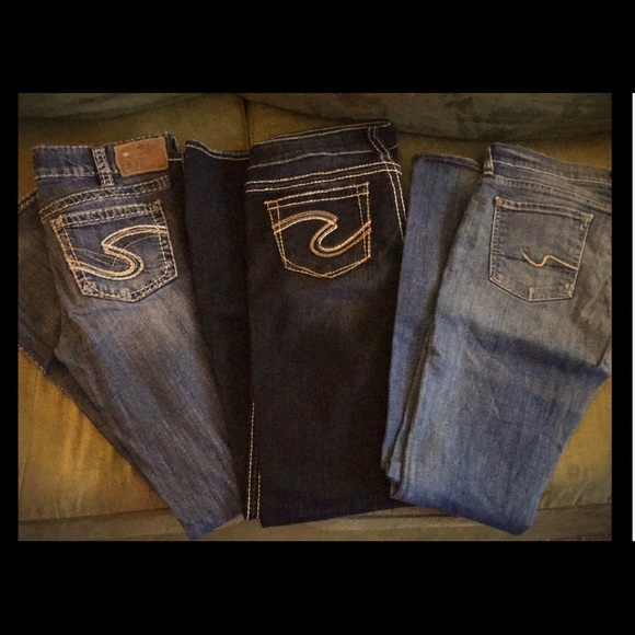 Silver Jeans Denim - LOT OF JEANS: SILVER JEANS & 7 FOR ALL MANKIND